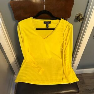 Christian Siriano Yellow Asymmetrical Fitted Blouse